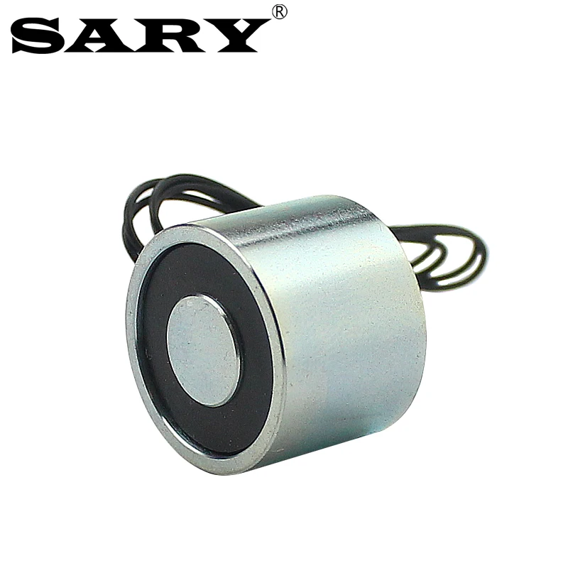 DC 12V round electromagnet 24V solenoid coil suction 2.5KG small solenoid magnet