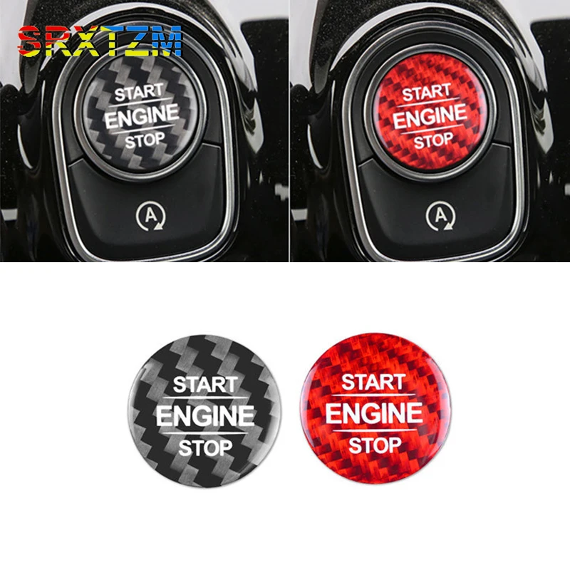 Car Styling Carbon Fiber Engine Start Stop Button Cover Trim For Mercedes Benz AMG W177 W247 G463 C118 W118 W167 X167 X247 H247