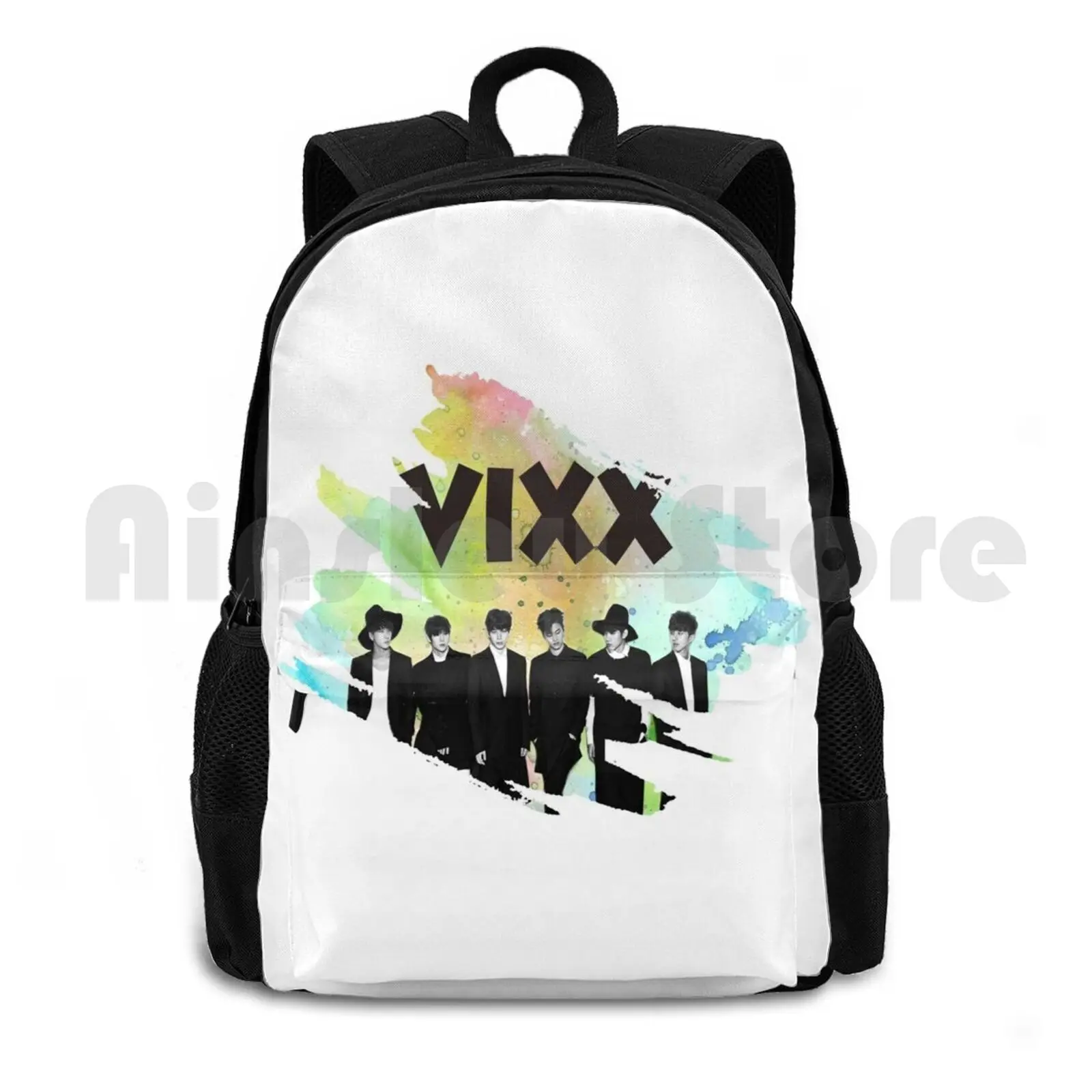 

Vixx Outdoor Hiking Backpack Waterproof Camping Travel Kpop Vixx Hongbin Leo Hyuk Ken Ravi Watercolor Cha Hakyeon Colorful Music