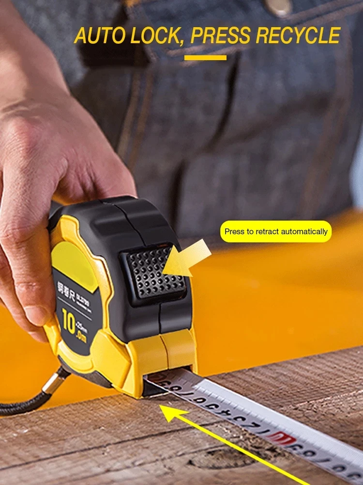 DELI – ruban de mesure en acier de haute précision, verrouillage automatique, outil professionnel rétractable de 3/5/7.5/10M