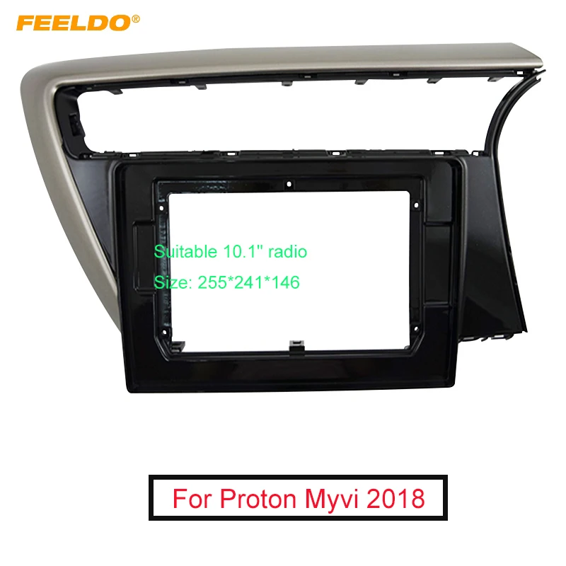 

FEELDO Car Audio 10.1" Big Screen DVD Fascia Frame Adapter For Proton Myvi 2018 2Din Dash Installation Panel Frame Kit