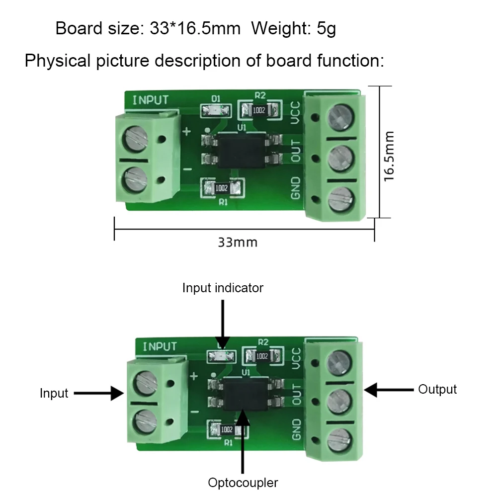 Optocoupler Isolation Module Isolated Board 817 3V-5V 12V 24V 1 Channel No Din Rail Holder PLC Processors Drive Motor Board