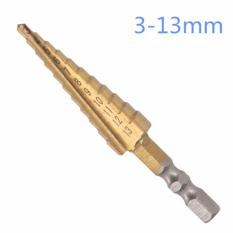 Basic hex handle cobalt step drill bit stainless steel metal hole drill double blade pagoda drill 3-13 bag box
