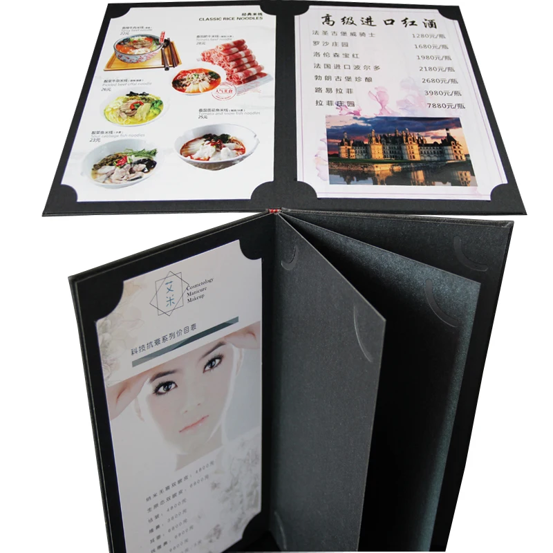 10PCS Restaurant Menu Folder Customised, small MOQ menu folder for hotel