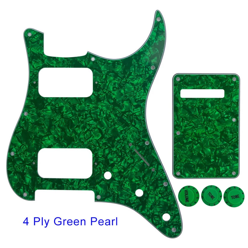 Guitar Parts - For US 11 Screw Hole Standard Strat ST HH Humbucker Guitar Pickguard & Back Plate & Control Knob