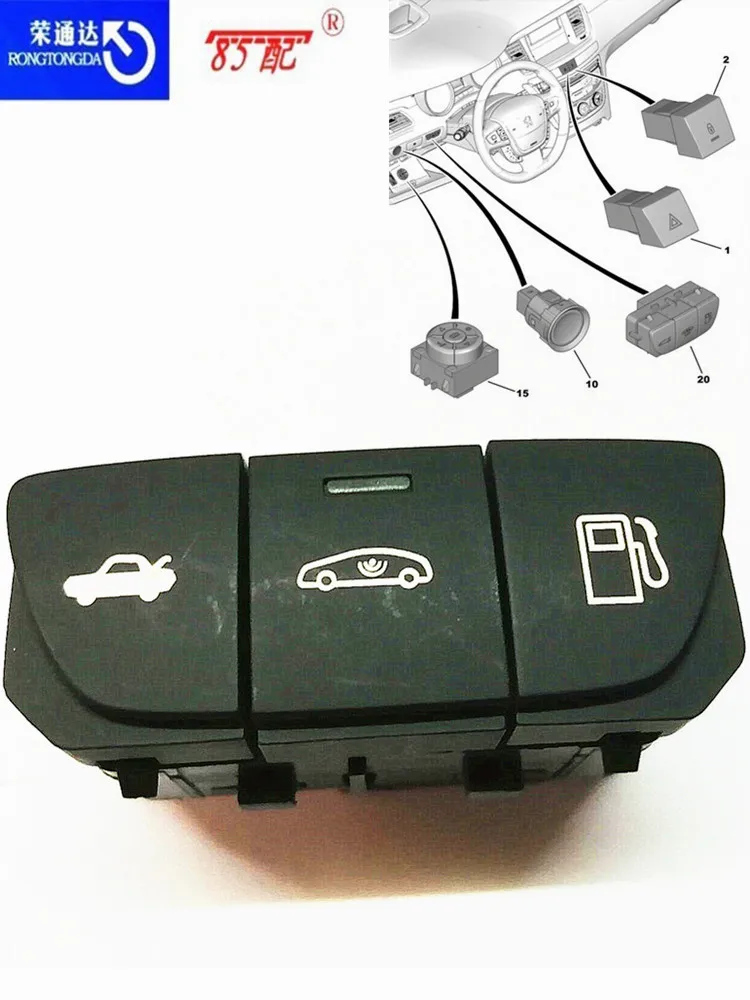 Tailgate switch For Peugeot 508 / 508SW  98046899XT / 96770584ZD fuel tank open switch Back door open switch