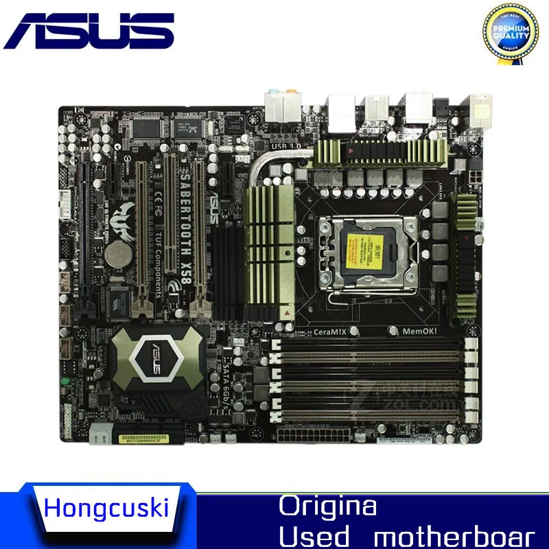 For ASUS SaberTooth X58 Used original motherboard Socket LGA 1366  DDR3 X58 Desktop Motherboard