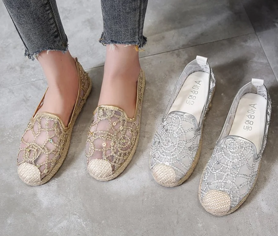 New Hollow Lace Flat Shoes Women Summer Loafers Breathable Loafers Ladies Shoes Casual Fashion Sports Shoes Zapatos