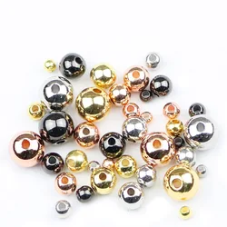 Copper Spacer Beads Ball Gold Color /black 4 Color 3/4/5/6/8MM Metal Round Loose Beads For Jewelry Bracelet Making DIY Findings