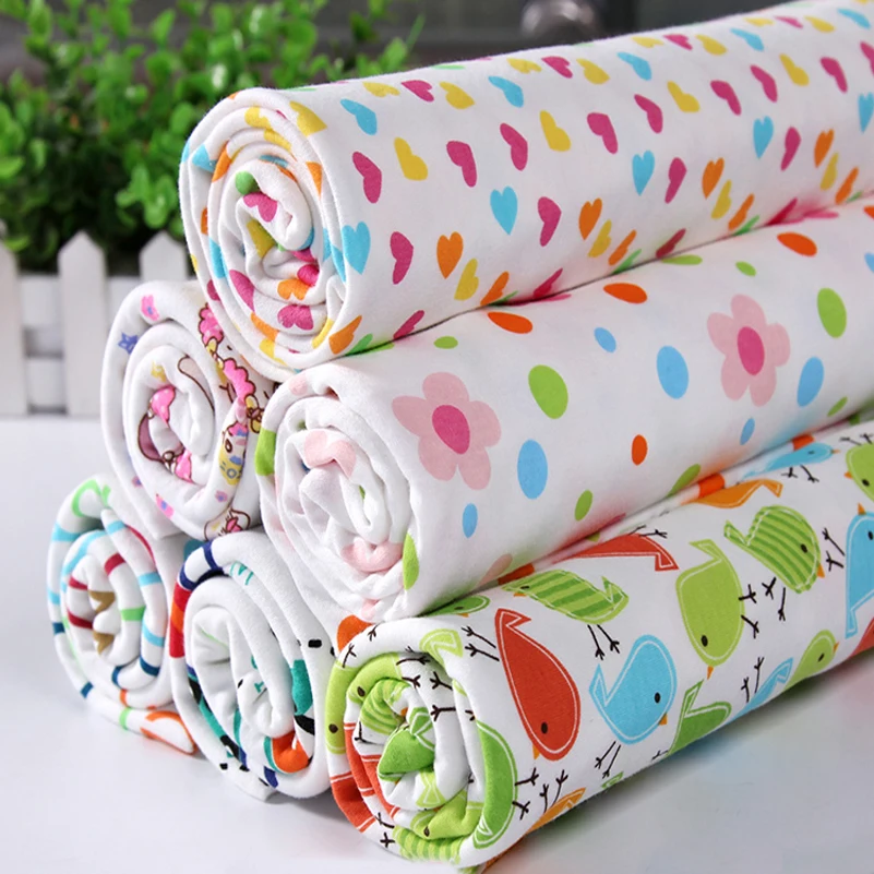 Baby Cartoon Combed Cotton Knitted Fabric Quilting Soft For Sewing Children Clothes Animal Fabric By The Half Meter