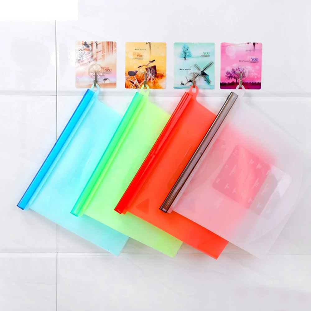 4pcs/set Reusable Seal Silicone Food Fresh Bag Vacuum Sealer Fruit Meat Milk Storage Bags Storage Zip Lock Bags Kitchen Tools