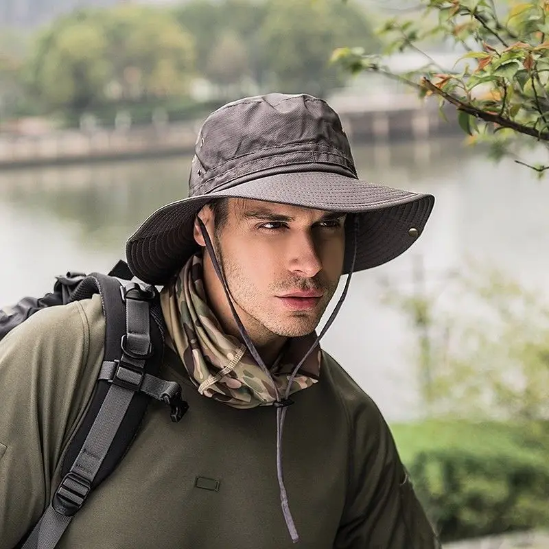 Sombrero de pescador Boonie, gorra de pescador, ala de caza, Safari, Verano