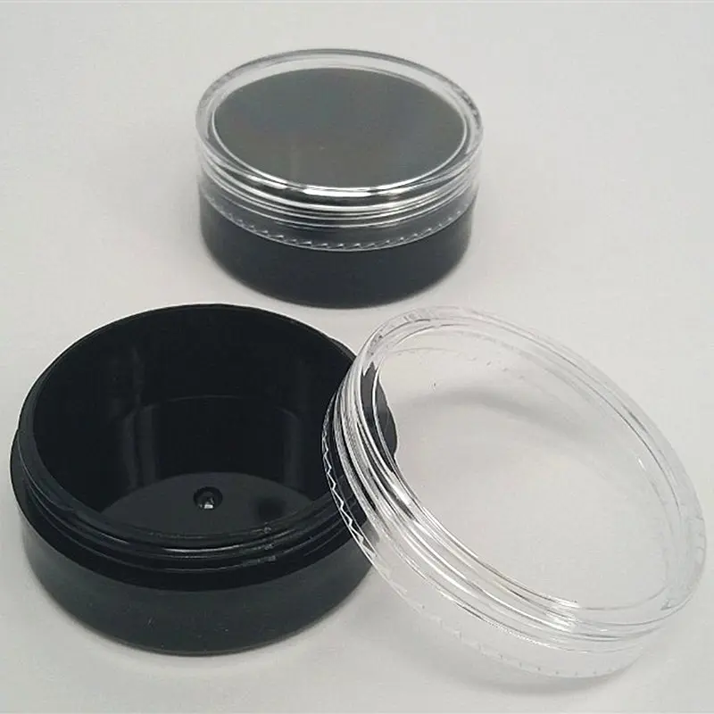 50pcs/Lot 20ml Empty Cosmetic Jar Transparent Black Powder Box (Can Be Equipped With Grid And Puff) With 8 To 10 Grams Of Powder