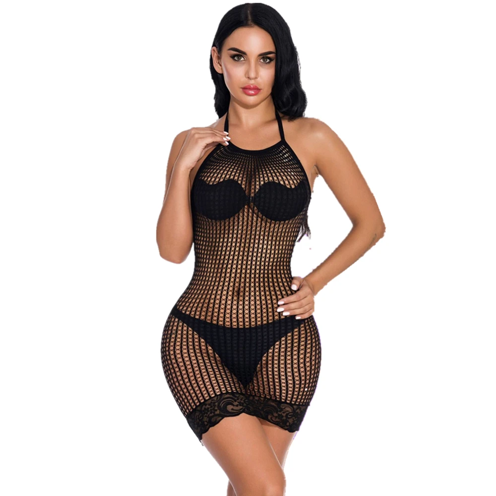 Sexy Fishnet Dress Women Spaghetti Strap Mini Dresses Party Female Bodycon Dress Clubwear Summer Autumn Sexy Clothes Outfit