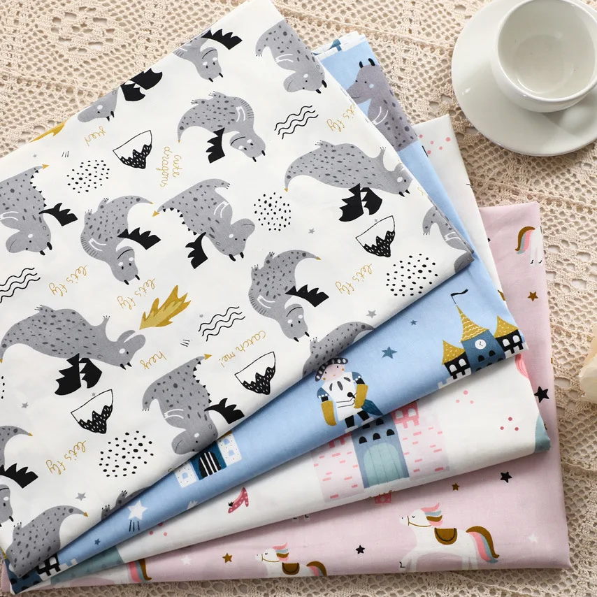 Dinosaur DIY Sewing Quilting Fat Quarters Material For Baby&Child Tecido 100% Cotton Fabric Baby Dress Cotton Patchwork Cloth