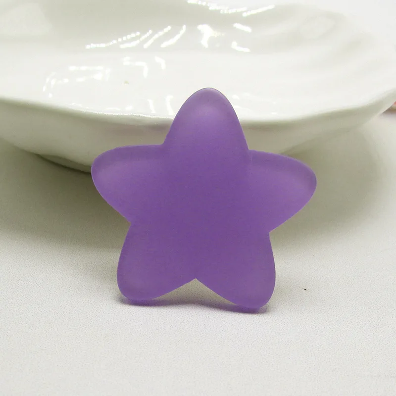 30pcs Acrylic Star Flatback Cabochon DIY Scrapbooking Decorative Craft Making 31mm