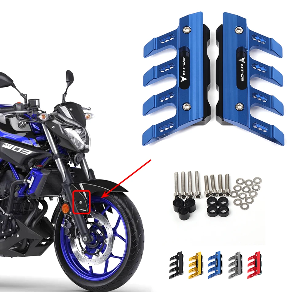 

With Logo For YAMAHA MT-03 MT03 Motorcycle Mudguard Front Fork Protector Guard Block Front Fender Anti-fall Slider Accessories