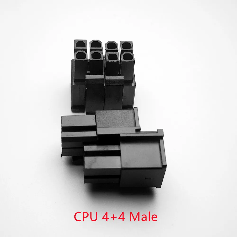 30PCS/1LOT 4.2mm black 4+4pin 8P 8PIN male for PC computer ATX CPU Power connector plastic shell Housing