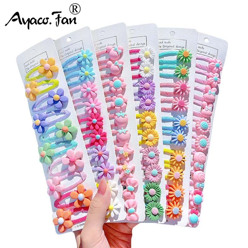 10PCS Girls Cute Cartoon Animal Fruit Hairpins Sweet Colorful Hair Clip Barrettes Headband For Children Kids Hair Accessories