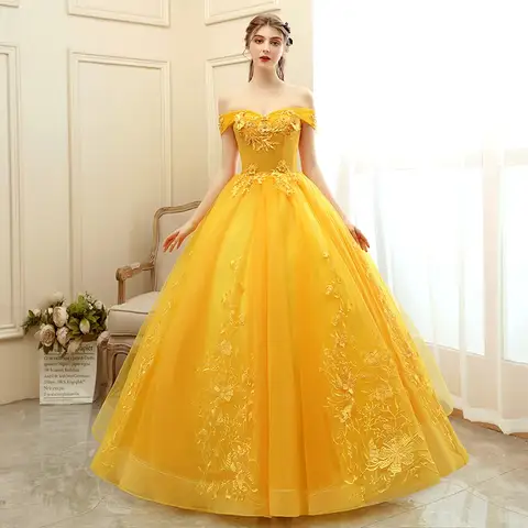Quinceanera Yellow Ball Gown 2024 VESHJA DASMES