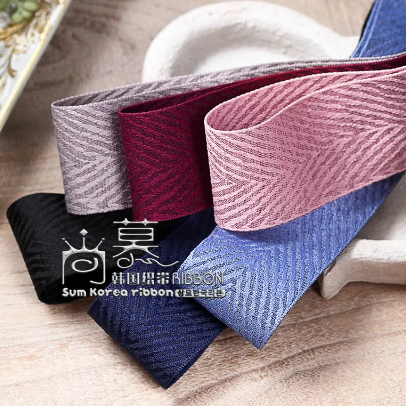 Polyester Cotton Thick Chevrons Korean Ribbon 25 40mm Herringbone Tape For Bouquet Gift Packing Bows Decoration Hair Accessories