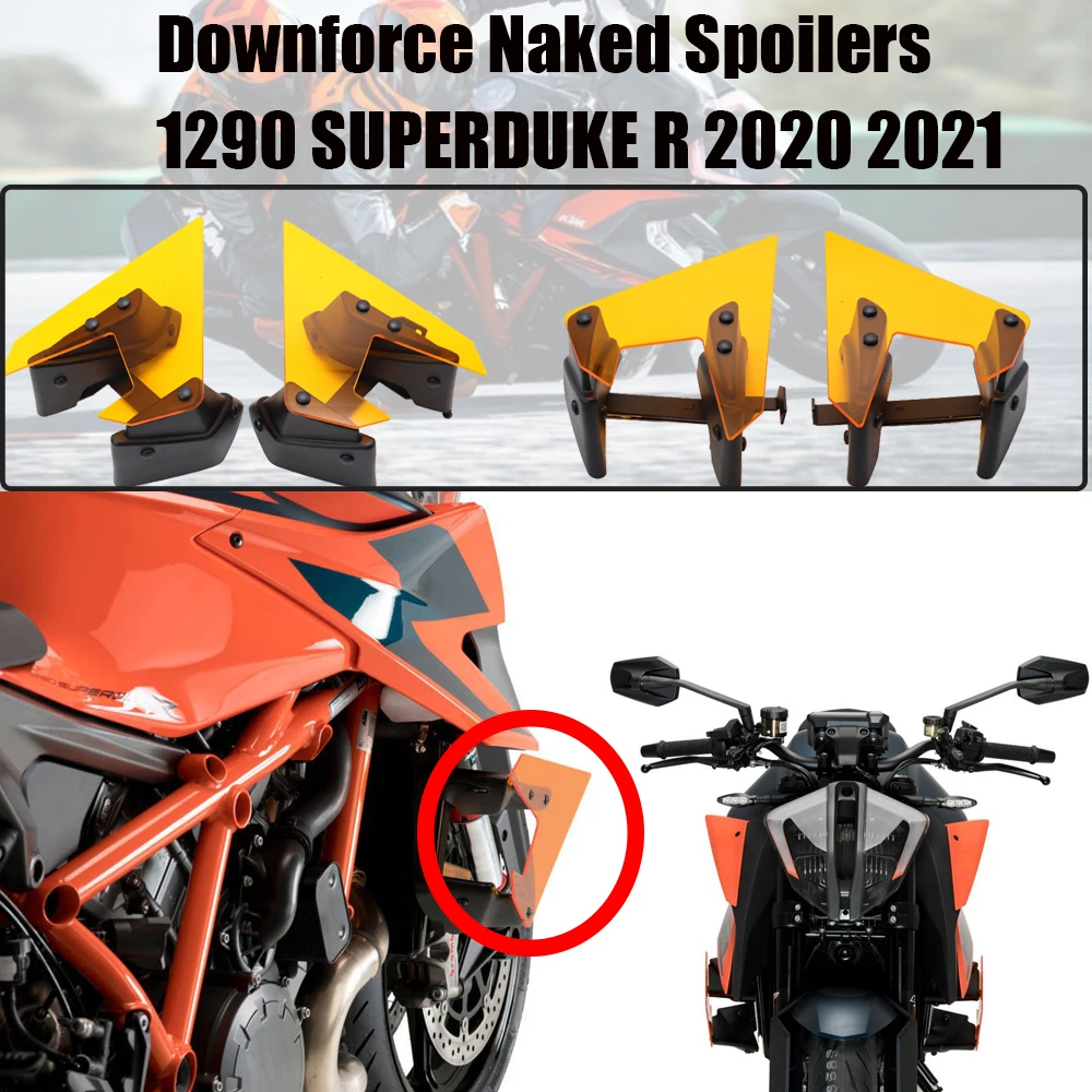 

NEW For 1290 SUPERDUKE R 2020 2021 Motorcycle Parts Side Downforce Naked Spoilers Fixed Winglet Fairing Wing Deflectors Panel