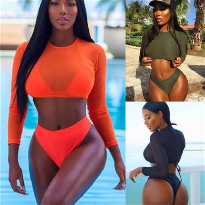 Sexy Swimwear Women\'s 2024 Push Up Bikini Set Three-Piece Swimsuit Bandage Bathing Suit Beachwear Triangle Brazilian Bikini