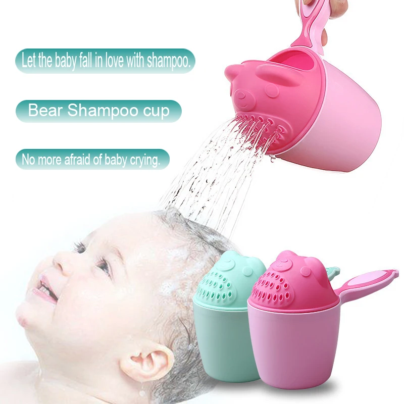 Taza de champú de dibujos animados para niños, taza de champú para lavar el cabello, cuchara para bebé, ducha, baño, agua, cabezal de natación, botella de riego, producto de baño, 1 ud.