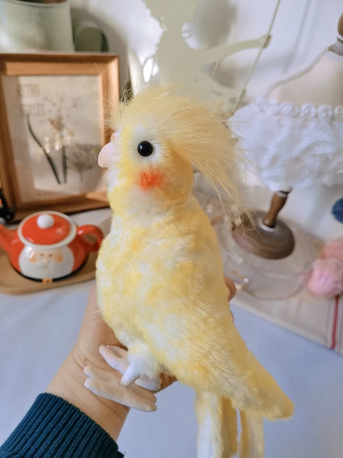 Cute Rare Cockatiel Parrot Bird Plush Toys Doll Realistic Lifelike Animals Dolls for Christmas gift