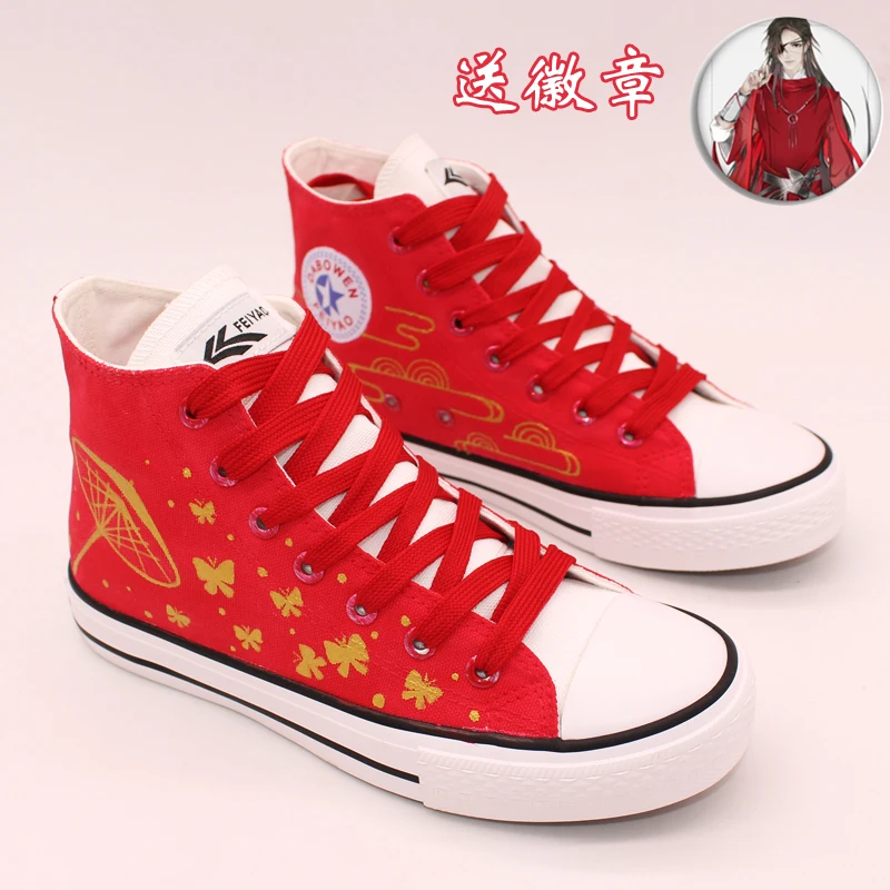 Tian Guan Ci Fu Hua Cheng Xie Lian Cosplay Canvas Shoes Women Men Student Ankle Boots Sneakers Couple High Top Sport Shoes