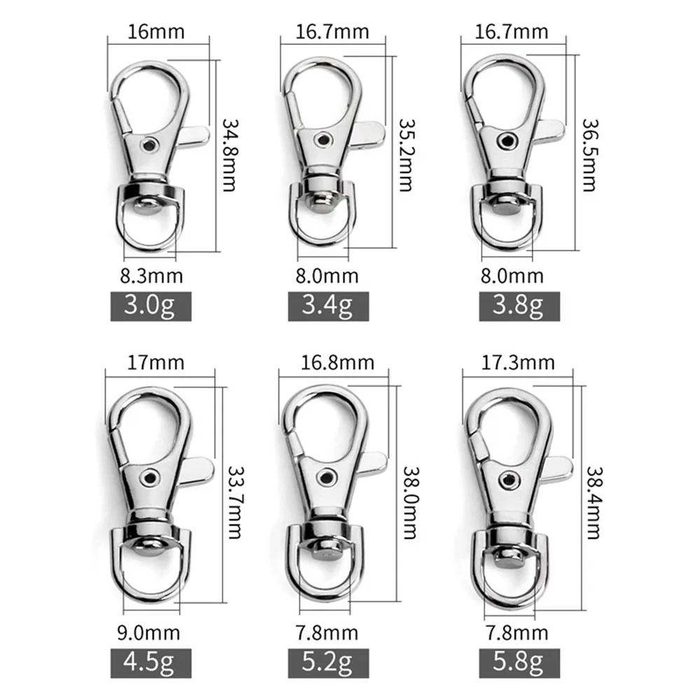 10pcs Metal Bags Strap Buckles Lobster Clasp Collar Carabiner Snap Hook DIY KeyChain Bag Part Accessories