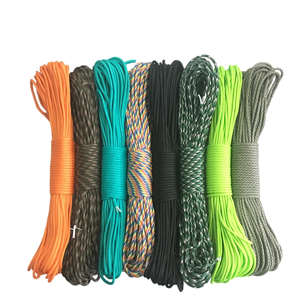 550 Paracord Parachute Cord Lanyard Tent Rope Mil Spec Type III 7 Strand 100FT for Hiking Camping