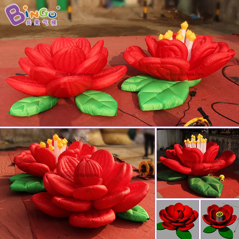 

Personalized 1.6x1.5x0.9 meters inflatable camellia for theme park decoration / red flower balloon for sale toys