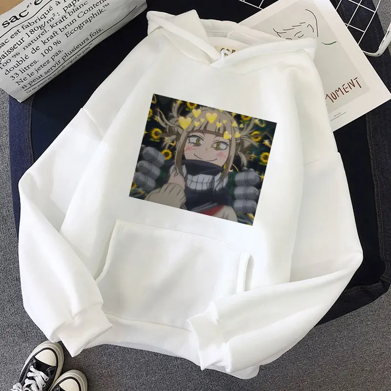 Y2k Ahegao Harajuku Graphic Hoodie Women My Hero Academia Anime Senpai Sweatshirt Hentai Himiko Toga Hoodies Graphic Tops Female