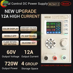 Fuente de alimentación de CC de Control Digital ajustable de alta potencia WZ6012, módulo de carga reductor, voltaje constante y corriente constante