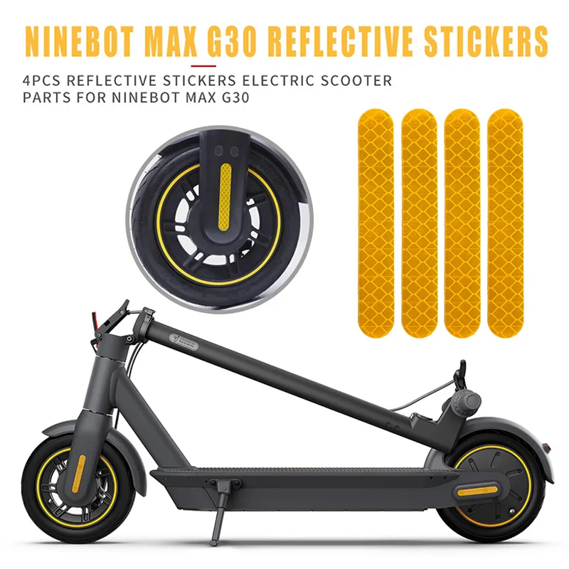 Front Rear Wheel Cover Eflective Sticker for Ninebot Max G30 Electric Scooter Warning Dustproof Reflective Sticker