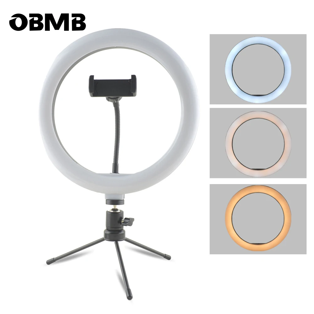 

Selfie 10" Ring LED Light with Tripod Stand for Phone Photo Shoot Ringlight LED Ring Lamp Circle Vlog Youtube Tiktok Photo