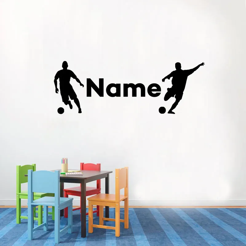 Football personality wall stickers custom name vinyl decals teen bedroom home living room sports room art wall decoration D22