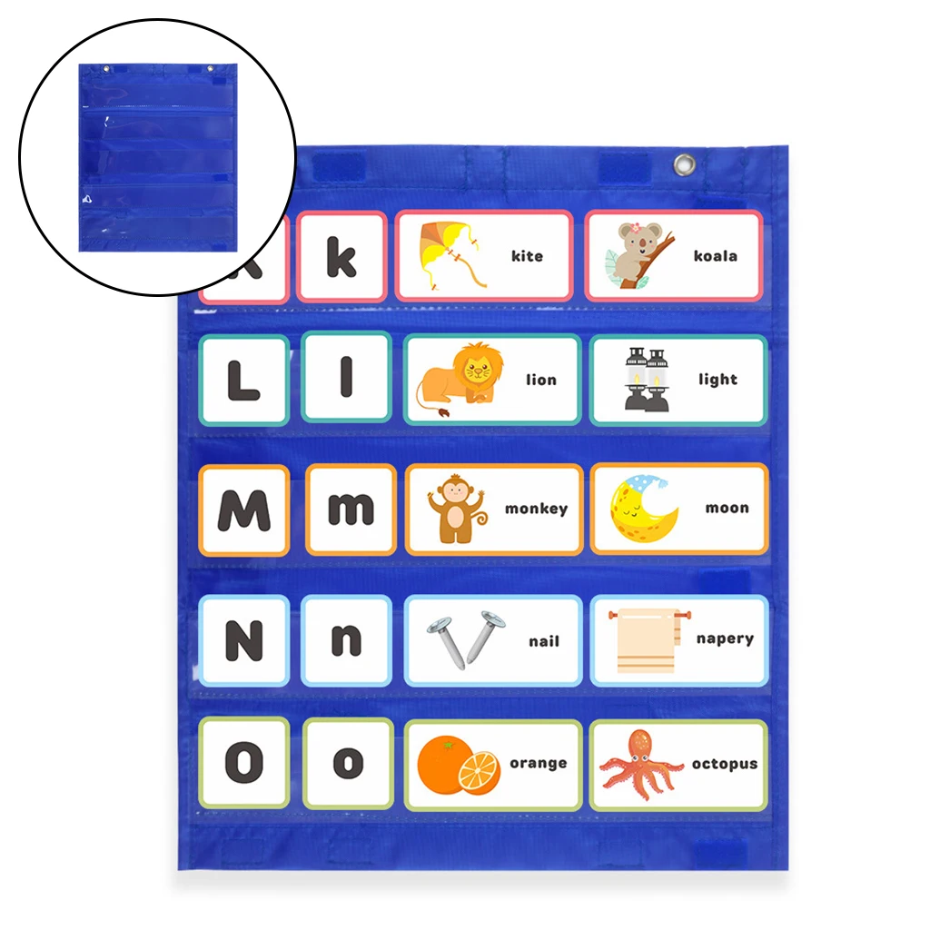 교사 수업 일정 마그네틱 포켓 차트, 양면 5 + 2 벽걸이 사무실 일정 학습 자료 포켓 차트