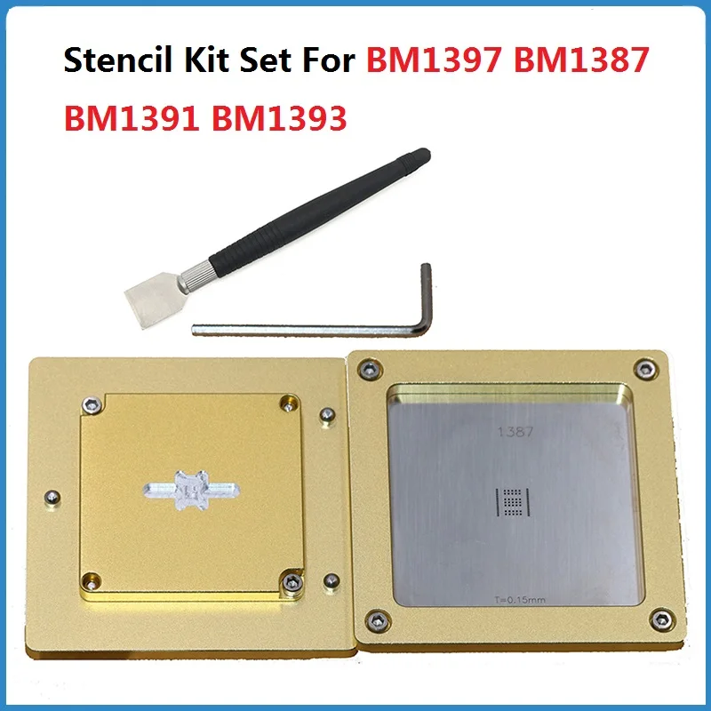 BM1397 Stencil Kit Set For BM1387 BM1391 BM1393 BM1396 BM1398 ASIC Chip Plant Tin Station Tin Tools Platform Stencils