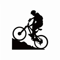 Mountain Biking Silhouette Styling Extreme Sports Bicycle Boy Car Sticker Exterior Accessories Vinyl Decals for BMW VW Audi Gti