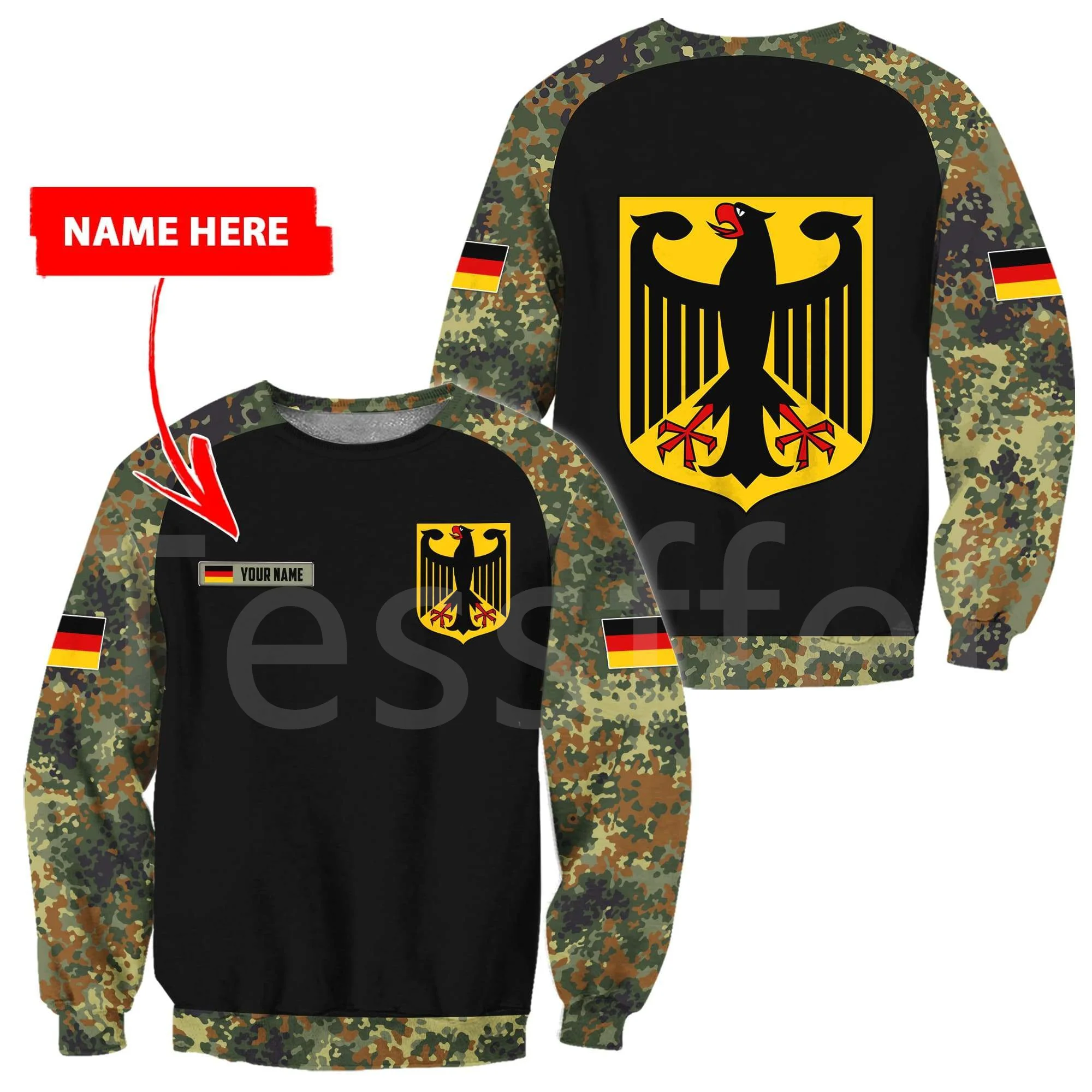 Tessffel Germany Deutschland Country Flag Colorful Harajuku NewFashion Tracksuit 3DPrint Streetwear Casual Hoodies Men/Women X6