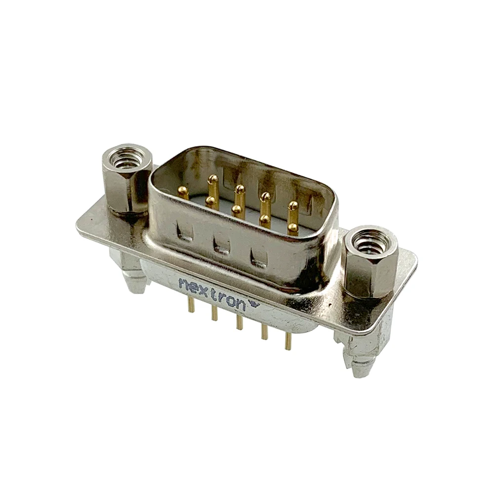 DP-9P WITH FLANGE REVETS RS232 WITH SOCKET 9PIN PCB CONNECTOR D-SUB SERIES MALE CONNECTOR GOLD-PLATED 3Au YANNIU