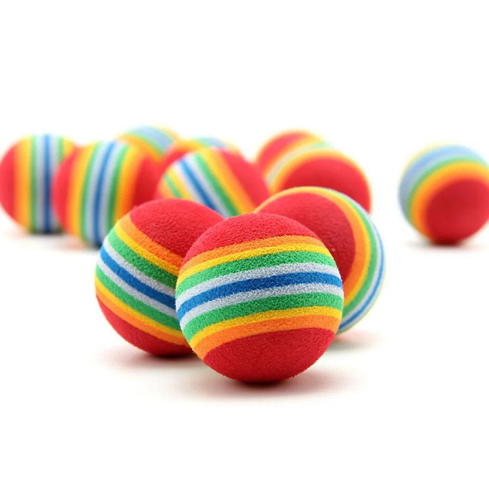 Bolas de esponja de espuma para niños, juguete divertido de Material EVA de Color arcoíris, juegos al aire libre, 5 uds., 28,5mm, G0183