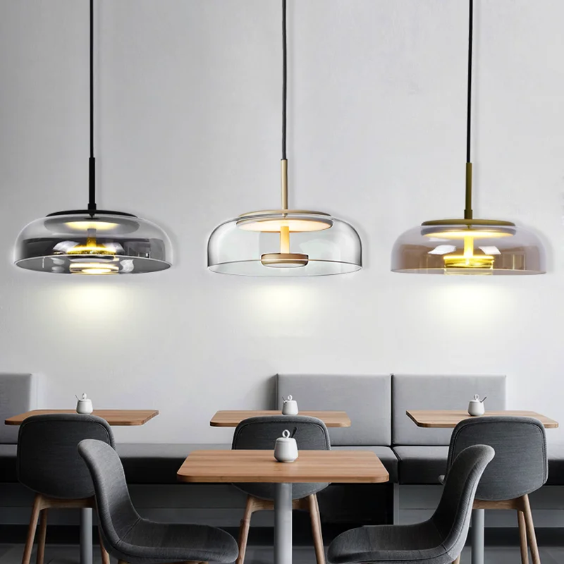 Biossi Chandelier postmodern Designer nordic glass light Luxury design for dining Living Room Led Foyer Indoor circle chandelier