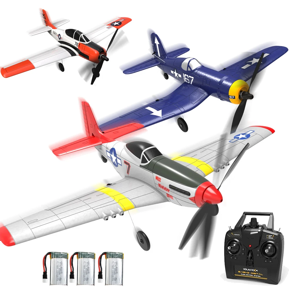 EPP 400mm P51D Mustang/F4U Corsair/T28 Trojan 4-Ch 2.4G 6-Axis Gyro Beginner Airplane With Xpilot Stabilizer RTF RC Plane