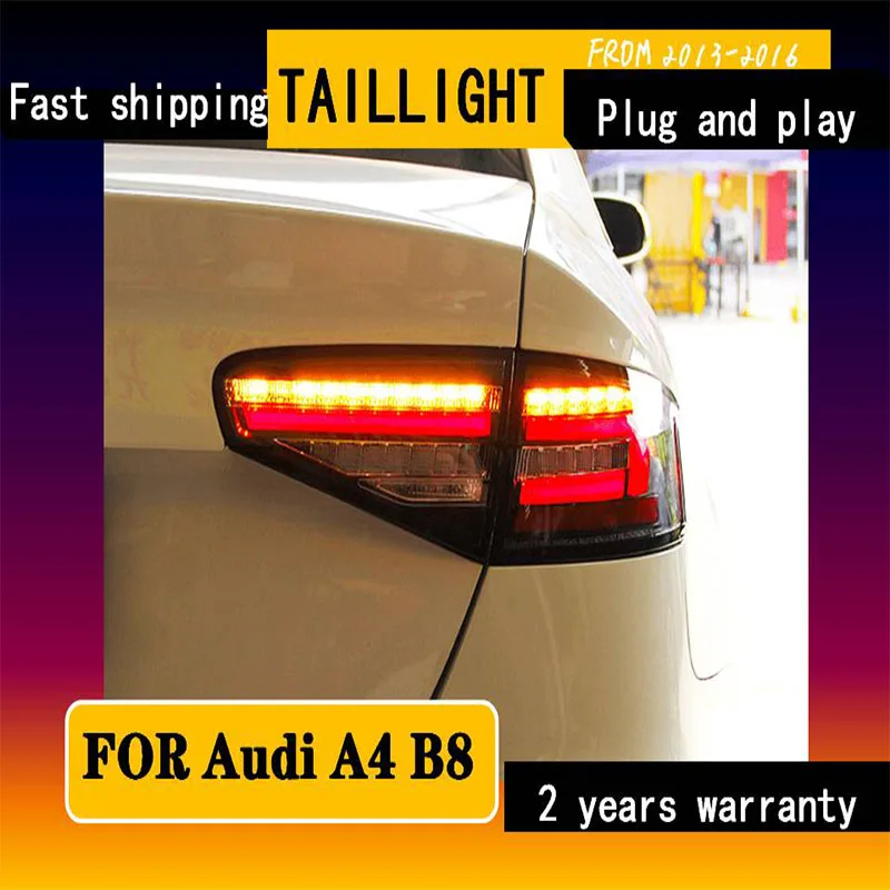 1 Set For Audi A4L A4 S4 B8 led tail lights 2013-2016 a4 b8 Tail Light LED DRL Dynamic turn Signal LED Rear Lamp Car Accessories