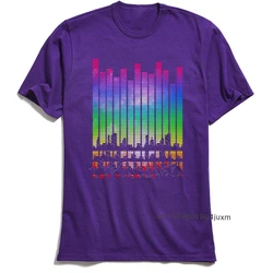 Music City T Shirt Men Purple Tshirt Cotton Fabric Student Short Sleeve Tops Tees Print T-shirts Discount O Neck Streetwear