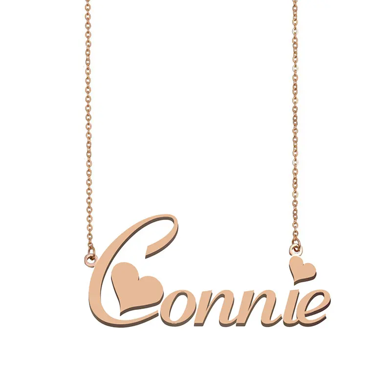 

Connie Name Necklace Personalized Custom Nameplate Pendant for Women Girls Best Friends Birthday Wedding Christmas Mother Gift