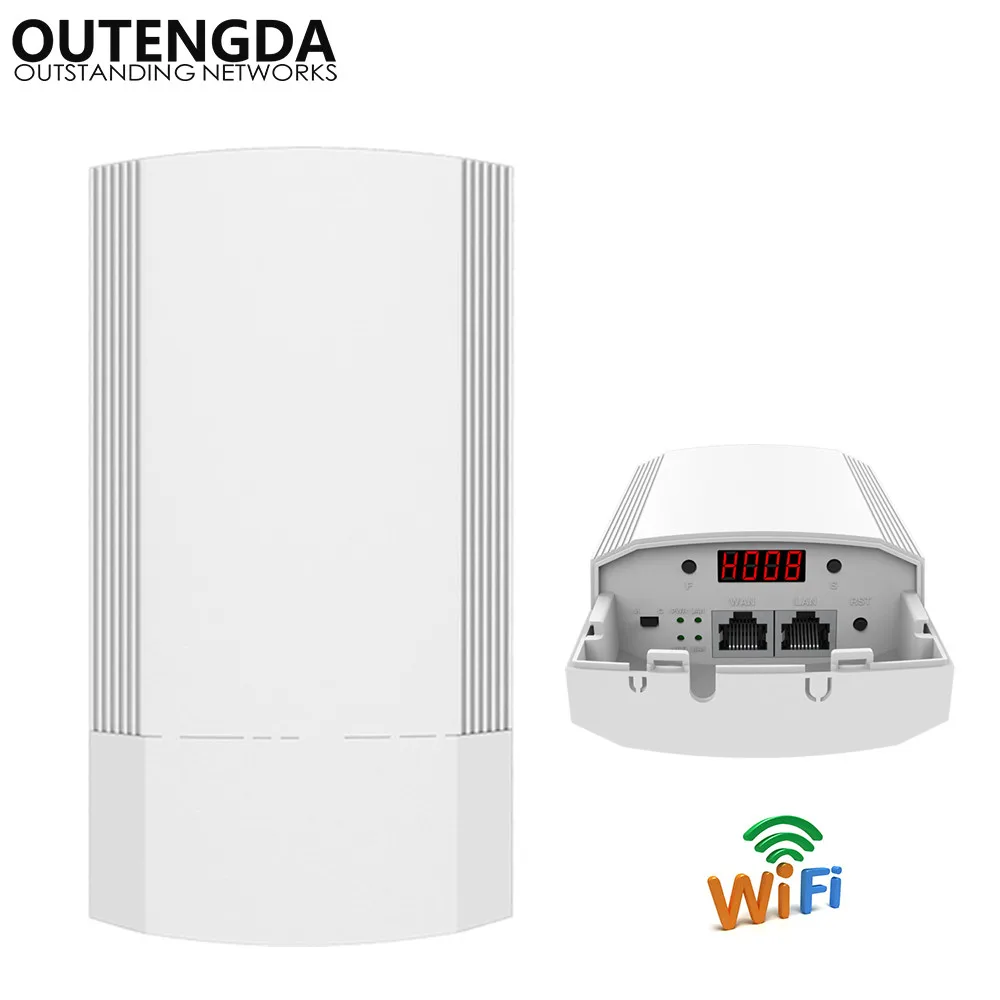 2PCS 5GHz Outdoor CPE Elevator Wireless Bridge 1-2KM Range 900Mbps AP Router Access Point WIFI Repeater Extender Support WDS PoE